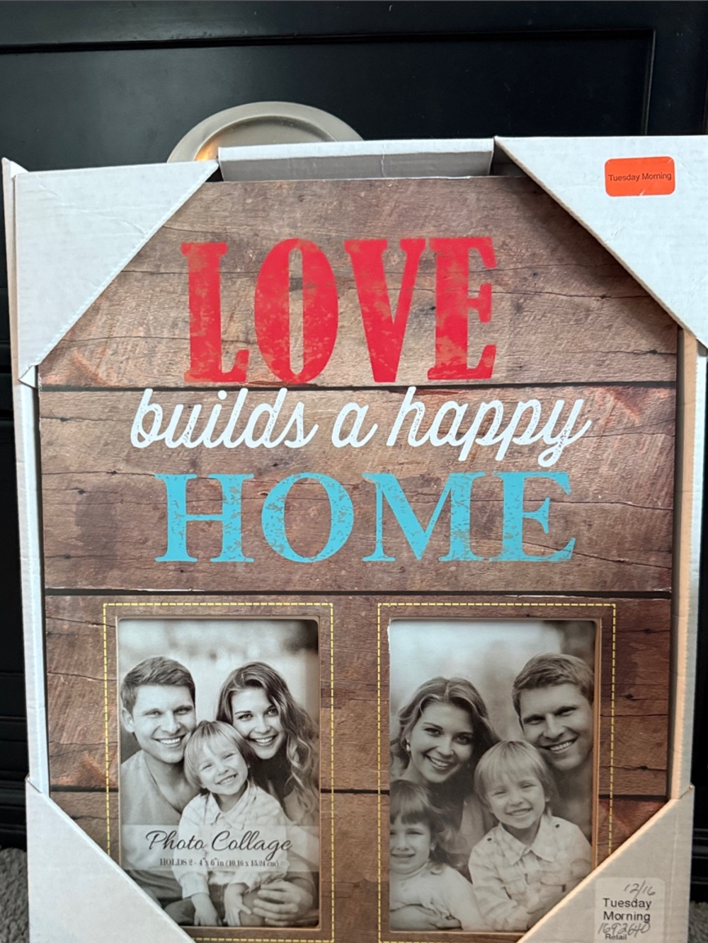 Brand New “Love Builds a Happy Home” Wood-Style Photo Collage Frame